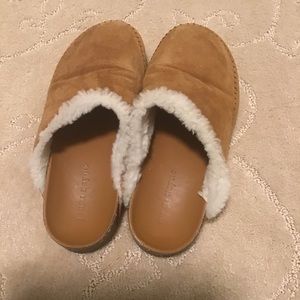 Jenni Kayne Shearling-Lined Moc Clog Saddle Size 39 / 9